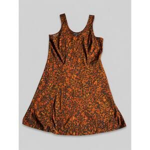 Toad & Co Sunkissed Petal Dress M Brown Orange Floral Laser Cut Pockets